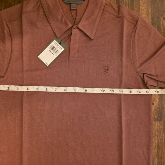 John Varvatos Polo Shirt Men's XS Mauvewood Peace Sign Logo K6497S24 NWT - Picture 4 of 14
